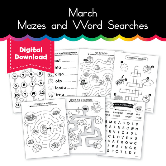 March Mazes & Word Search Pack