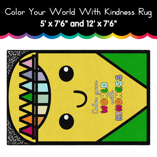 Color Your World with Kindness Crayon Box Rug