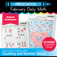 Load image into Gallery viewer, Printable Preschool February Daily Math
