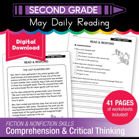 Printable Second Grade May Daily Reading