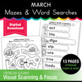 Load image into Gallery viewer, Printable March Mazes and Word Searches
