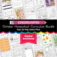 Load image into Gallery viewer, Printable Kindergarten October Homeschool Curriculum Bundle
