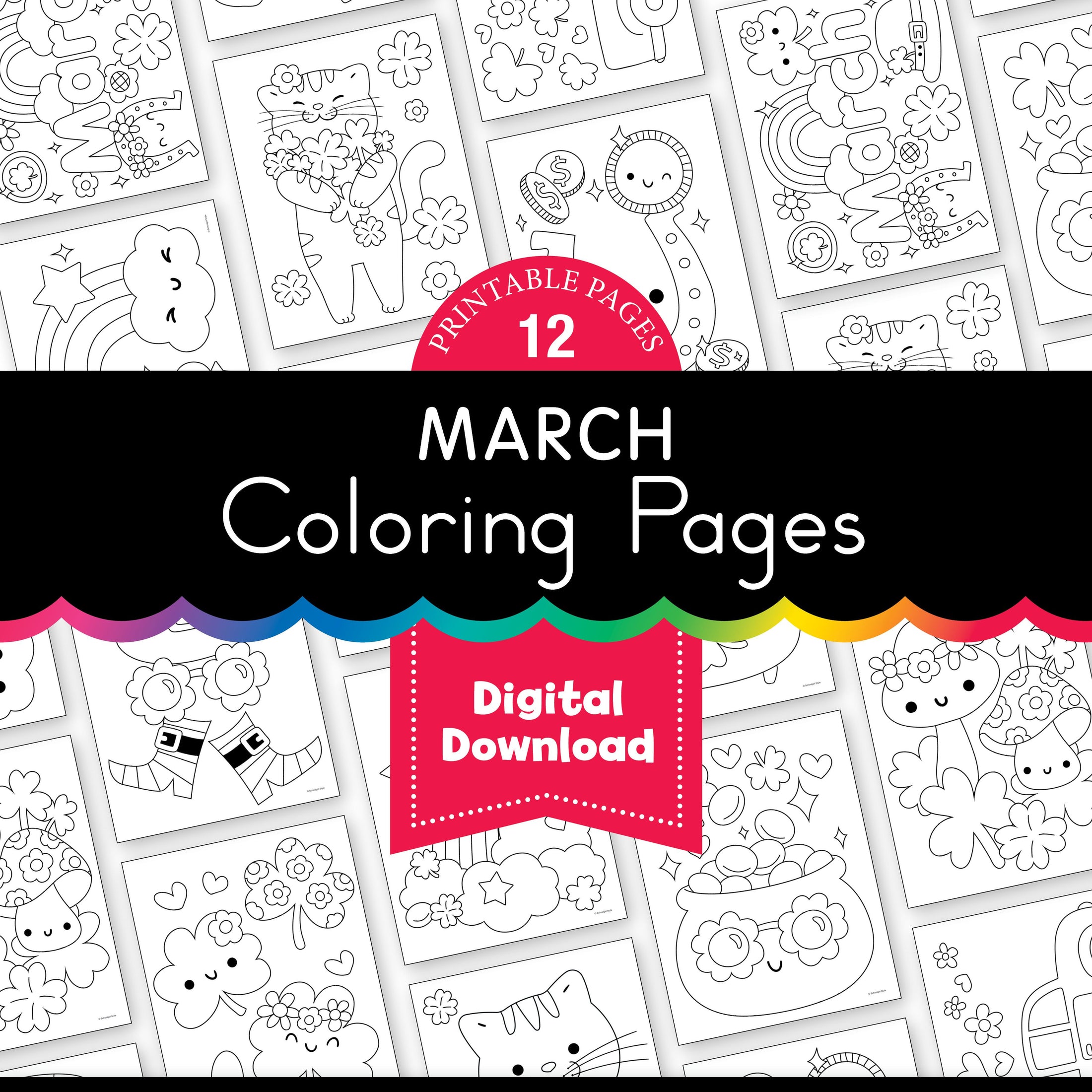 Free Printable March Coloring Pages Pack 2