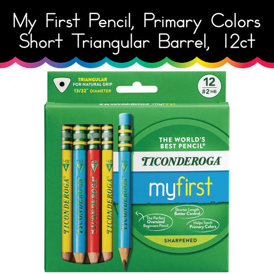 My First Pencil, Primary Colors Short Triangular Barrel, 12ct