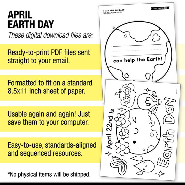 Printable April Earth Day Activities Pack