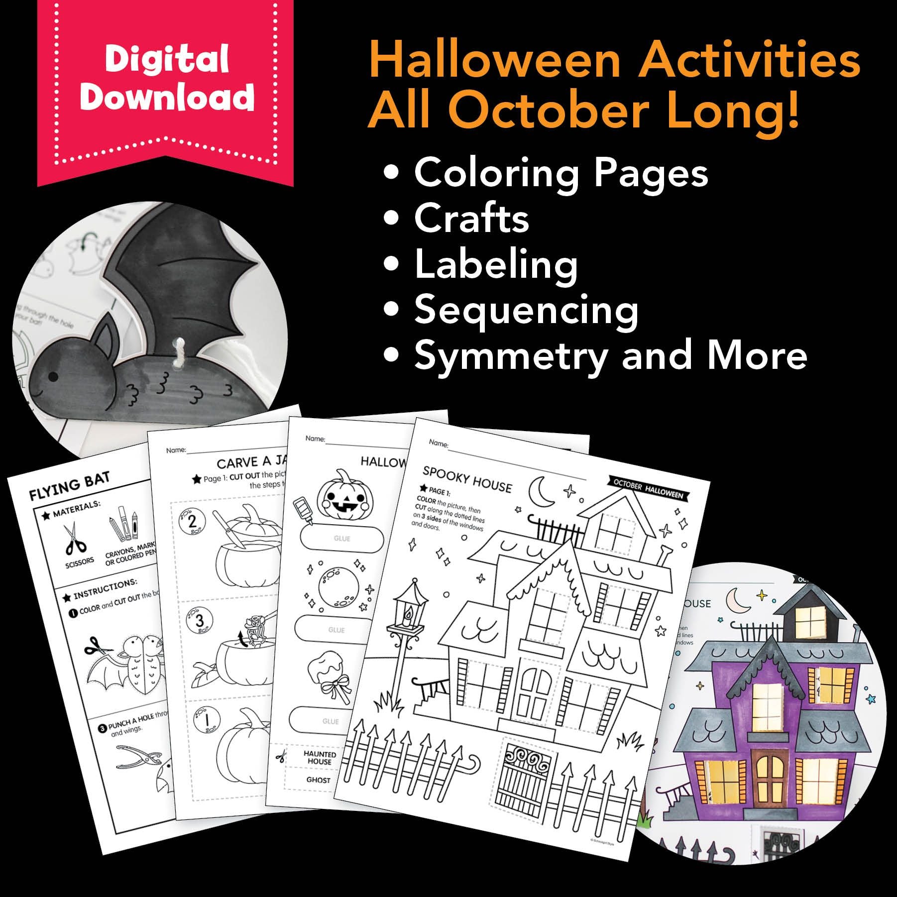 Printable Halloween Worksheets, Activities and Coloring Pages | Halloween Party Pack