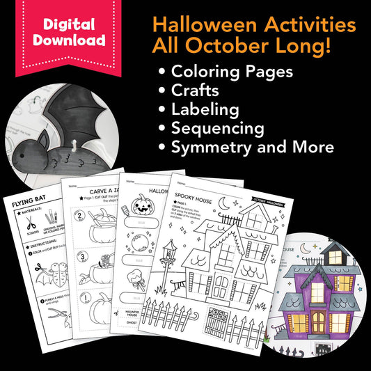 Printable Halloween Worksheets, Activities and Coloring Pages | Halloween Party Pack