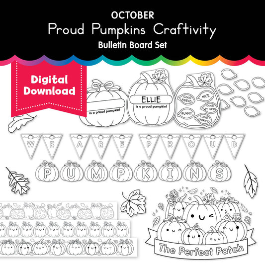 Printable October Proud Pumpkins Craftivity Bulletin Board Set