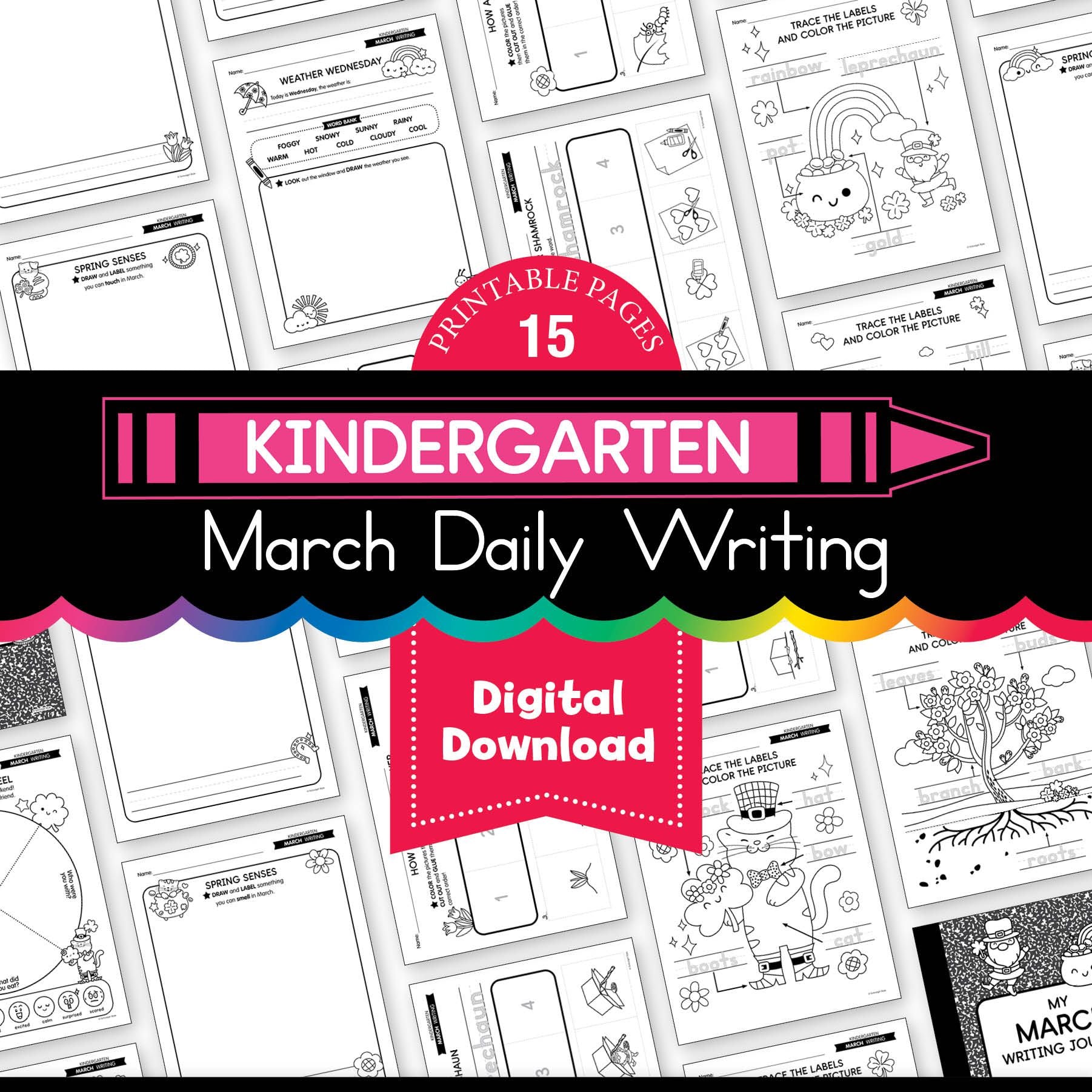 Printable Kindergarten March Daily Writing