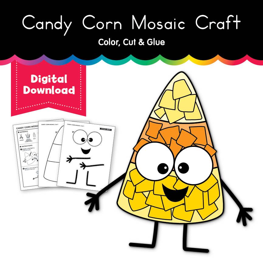Printable Candy Corn Mosaic Craft