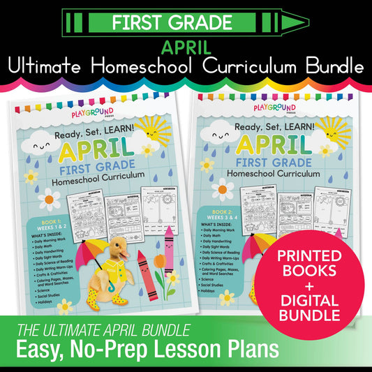 Ultimate First Grade April Homeschool Curriculum Bundle