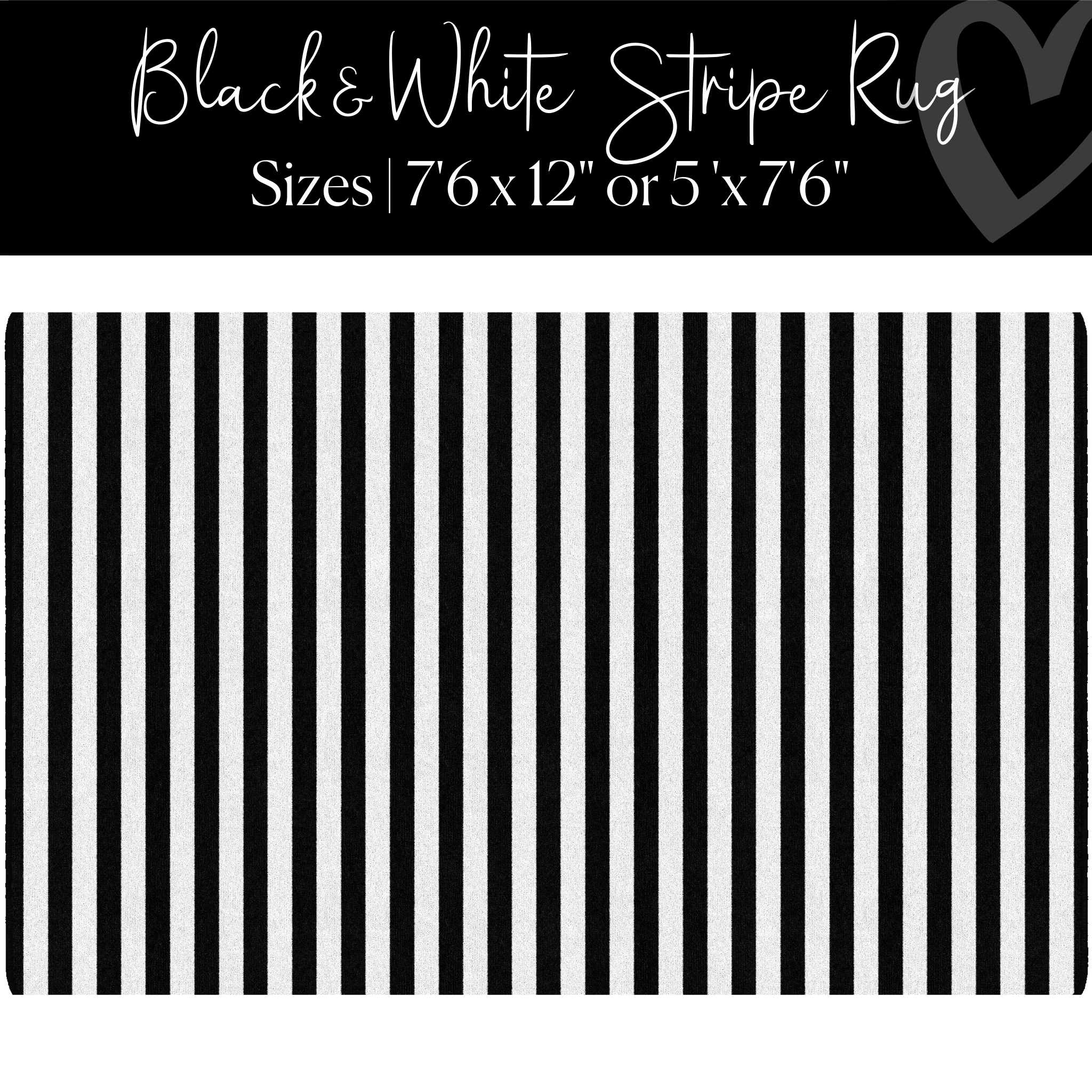 Black and White Stripe Classroom Rug by Schoolgirl Style