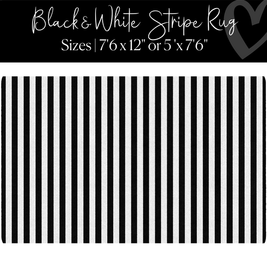 Black and White Stripe Classroom Rug by Schoolgirl Style