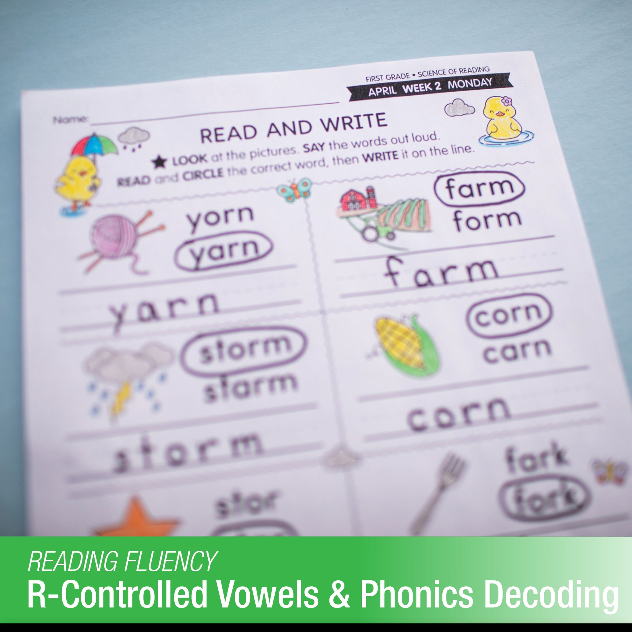 Printable First Grade April Daily Science of Reading