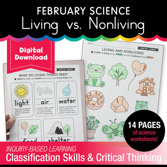 Printable February Science Living vs. Nonliving