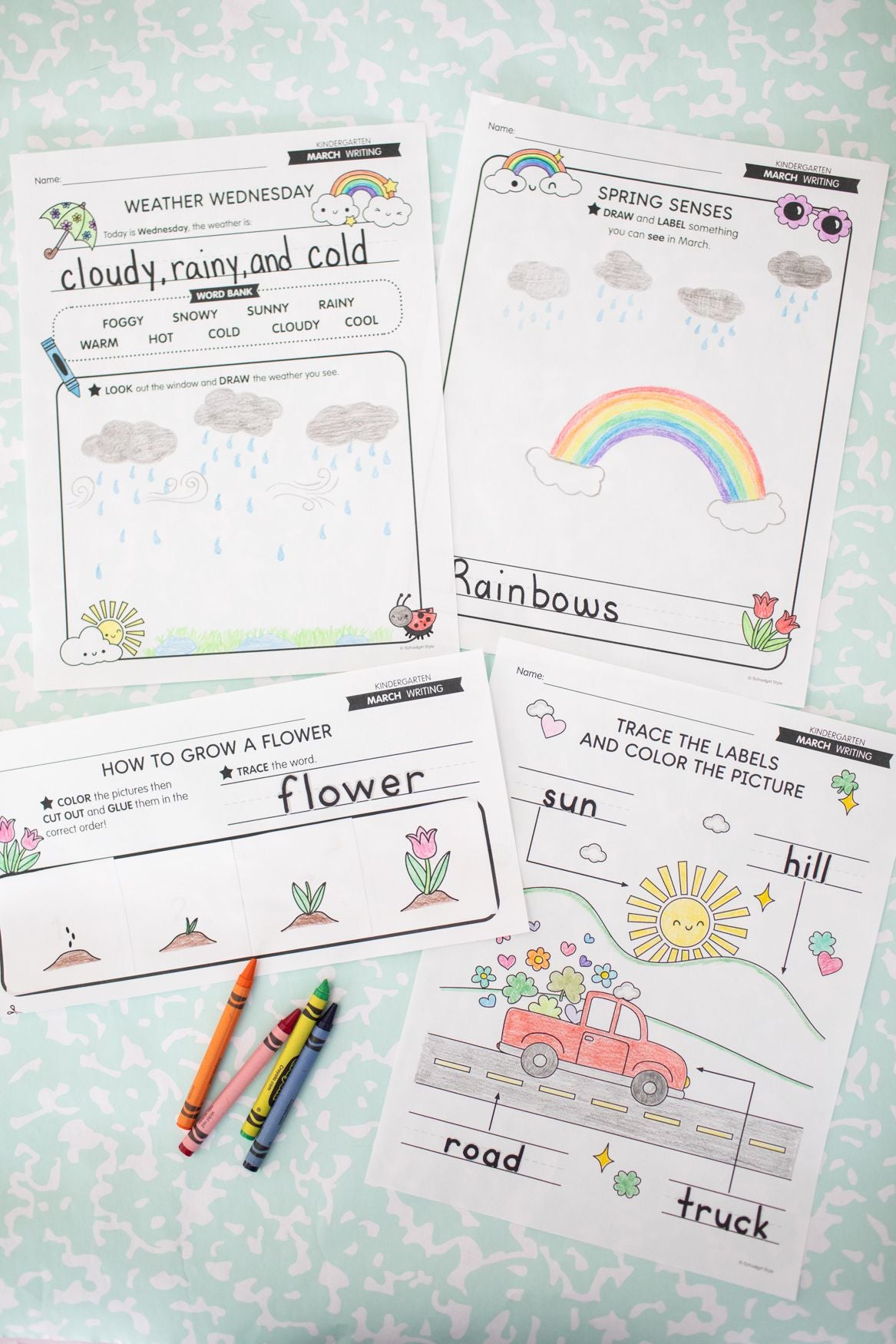 Printable Kindergarten March Daily Writing