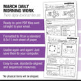 Load image into Gallery viewer, Printable Second Grade March Daily Morning Work
