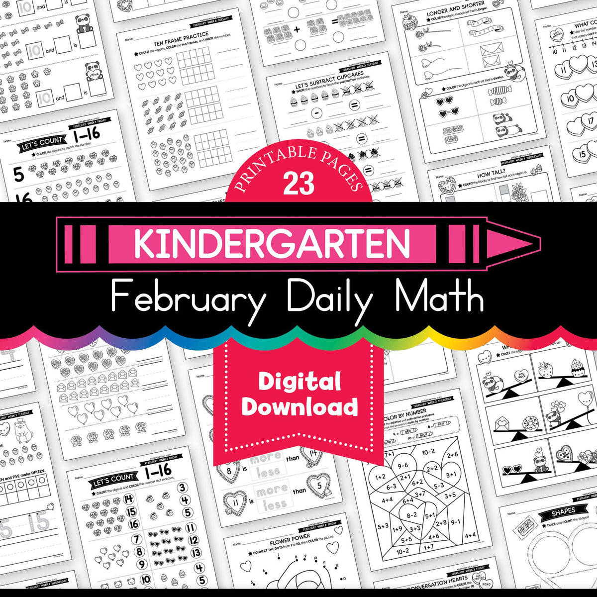 February Math Pages Printable Kindergarten February Daily Math - Playground Press