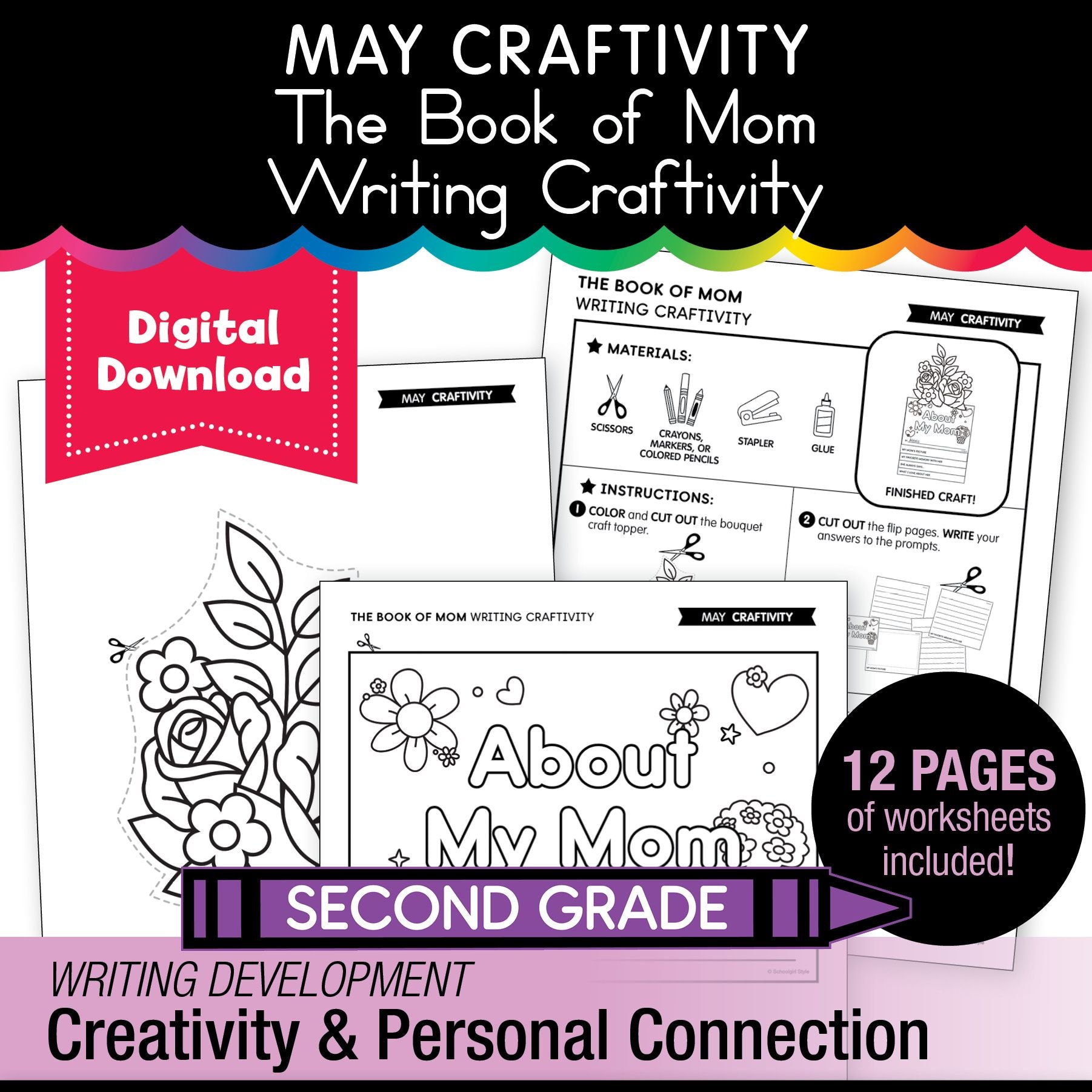 Printable May The Book Of Mom Writing Craftivity