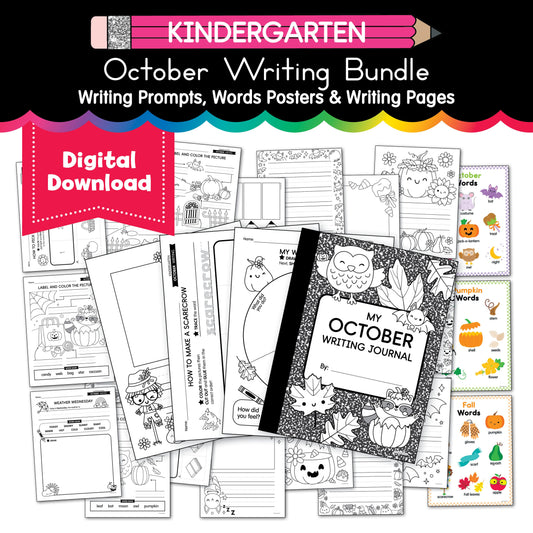 Printable Kindergarten October Writing Bundle