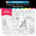 Load image into Gallery viewer, Printable Preschool September Phonics A-D
