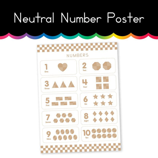 Neutral | Numbers | Home Learning Poster