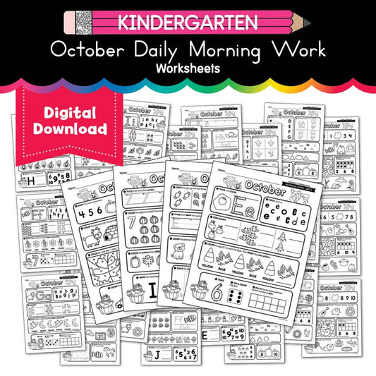 Printable Kindergarten October Daily Morning Work