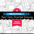 Load image into Gallery viewer, Printable Preschool April Directed Drawing Worksheets
