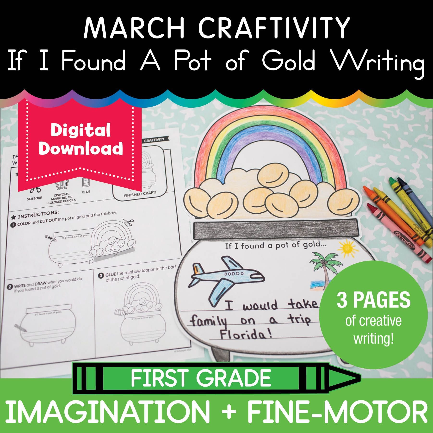 Printable March If I Found A Pot Of Gold Craftivity