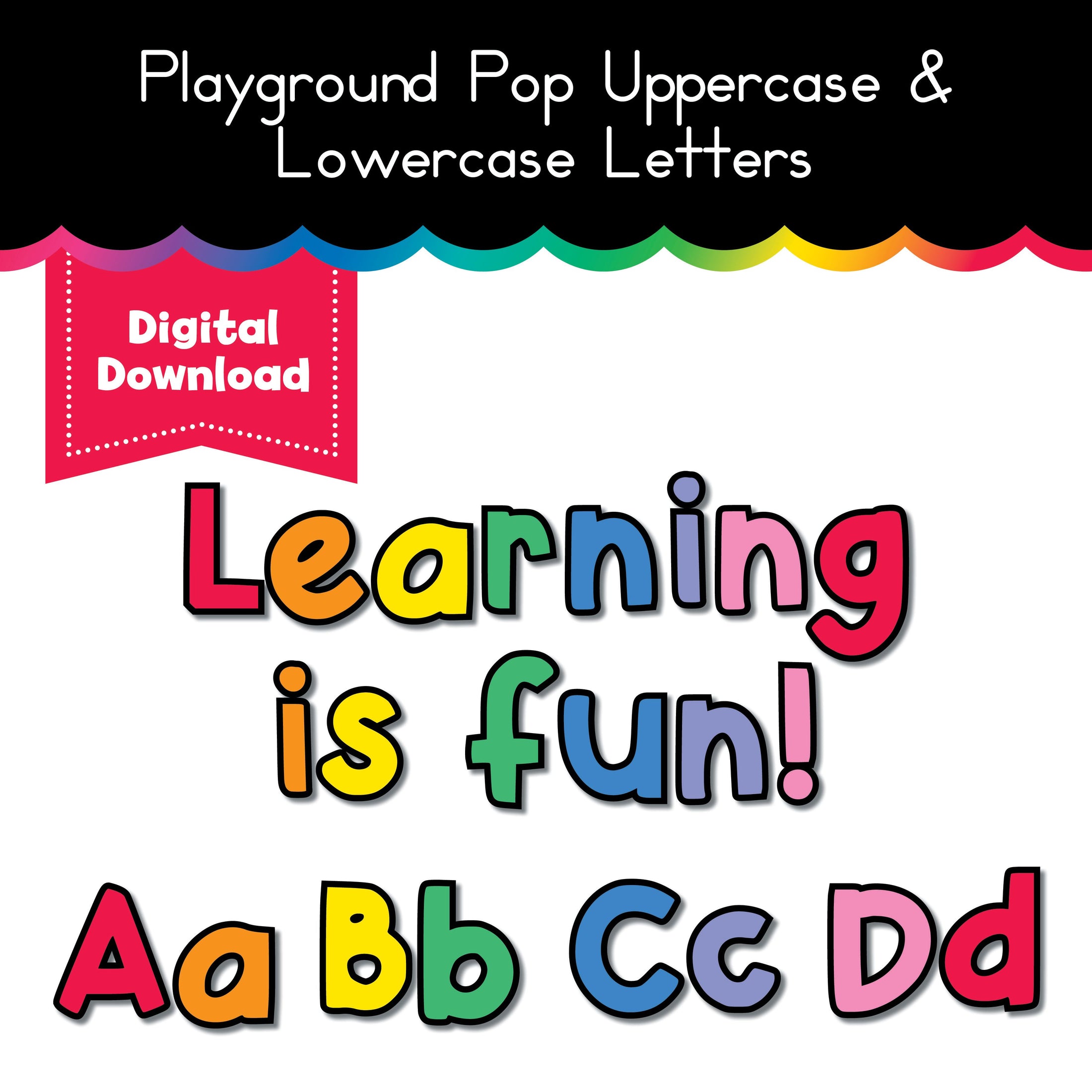 Printable Rainbow Uppercase and Lowercase Letters