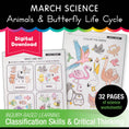 Load image into Gallery viewer, Printable March Science - Animals & Butterfly Life Cycle
