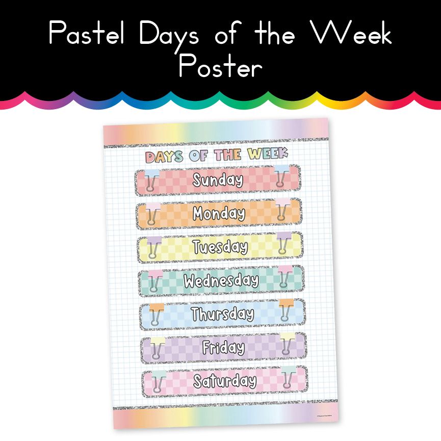 Pastel Days of the Week Home Learning Poster - Playground Press pastel-days-of-the-week-home-learning-poster-playground-press