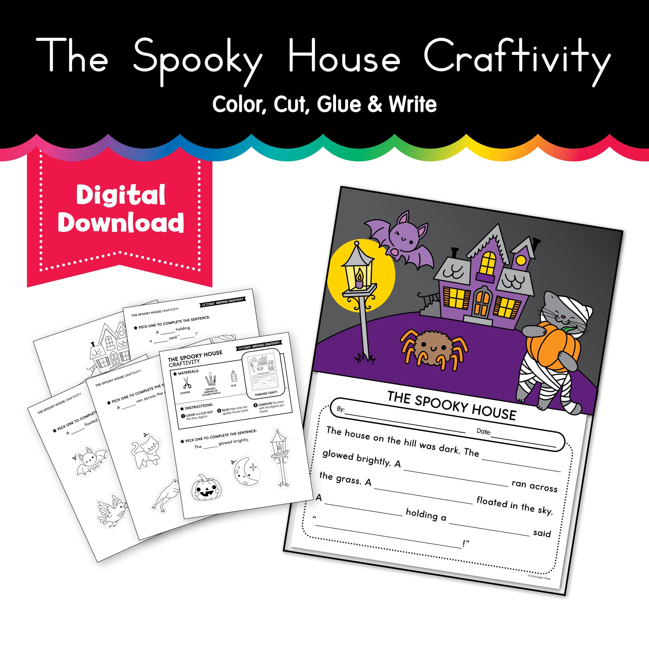 Printable The Spooky House Craftivity