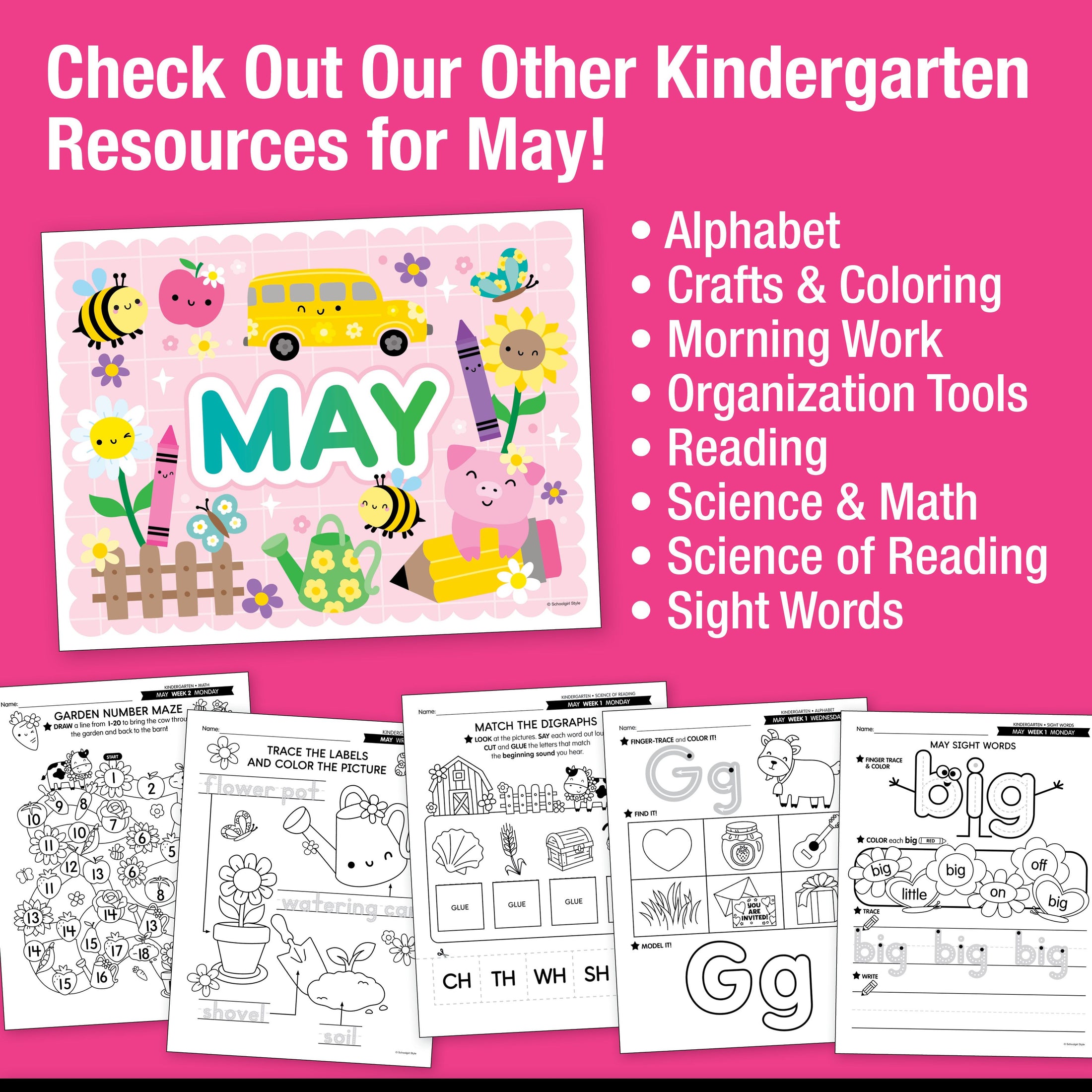 Printable Kindergarten May Daily Morning Work