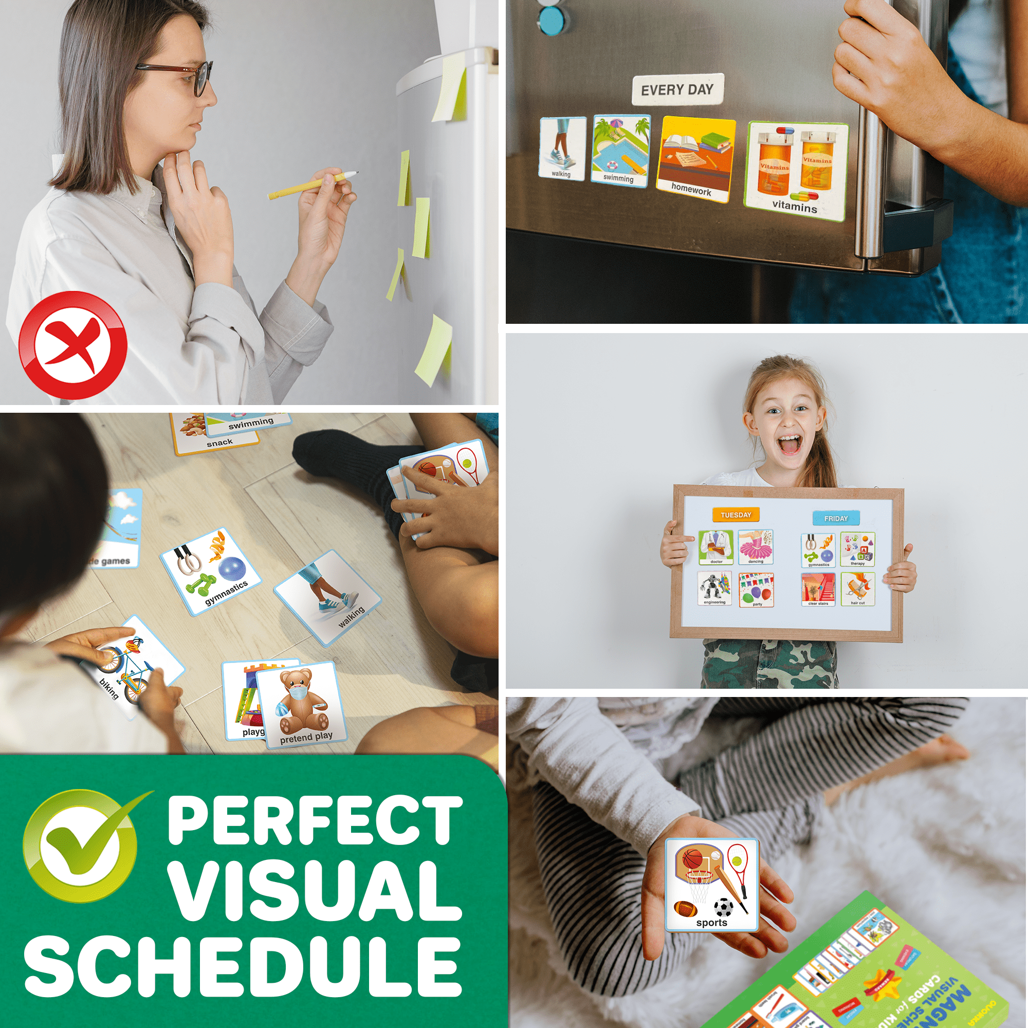 Magnetic Visual Schedule Cards for Kids