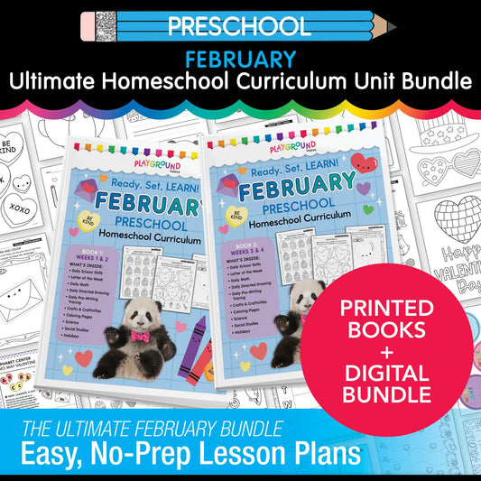 Ultimate Preschool February Homeschool Curriculum Bundle