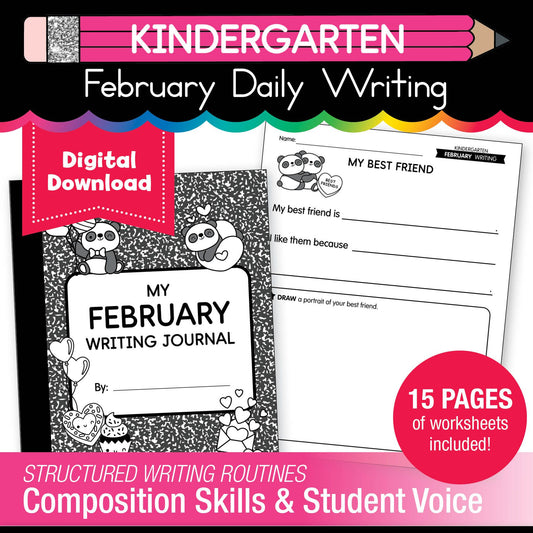 Printable Kindergarten February Daily Writing