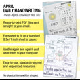 Load image into Gallery viewer, Printable April Daily Handwriting
