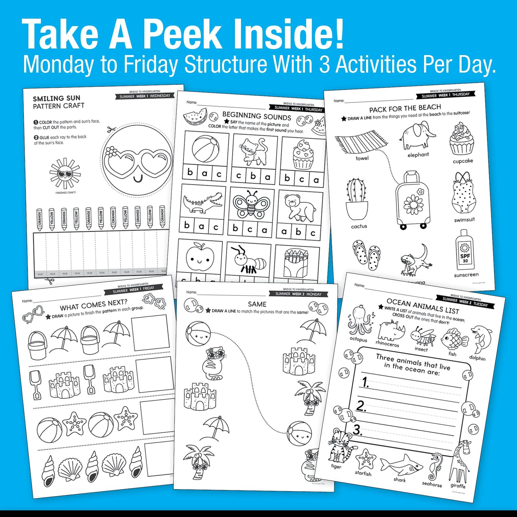 Ultimate Bridge To Kindergarten Pre-Printed And Digital Summer Workbook