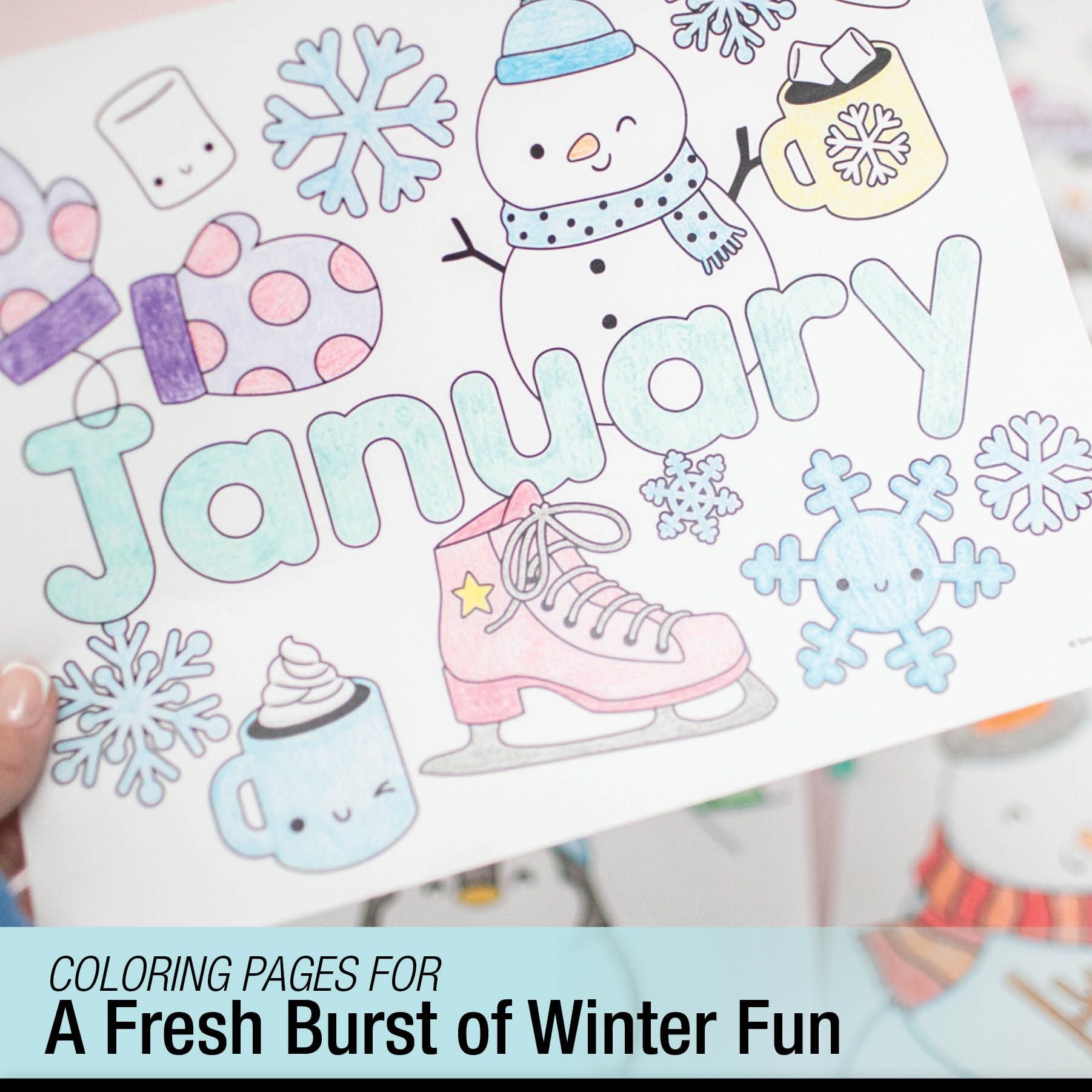 Free Printable January Coloring Pages Pack 2