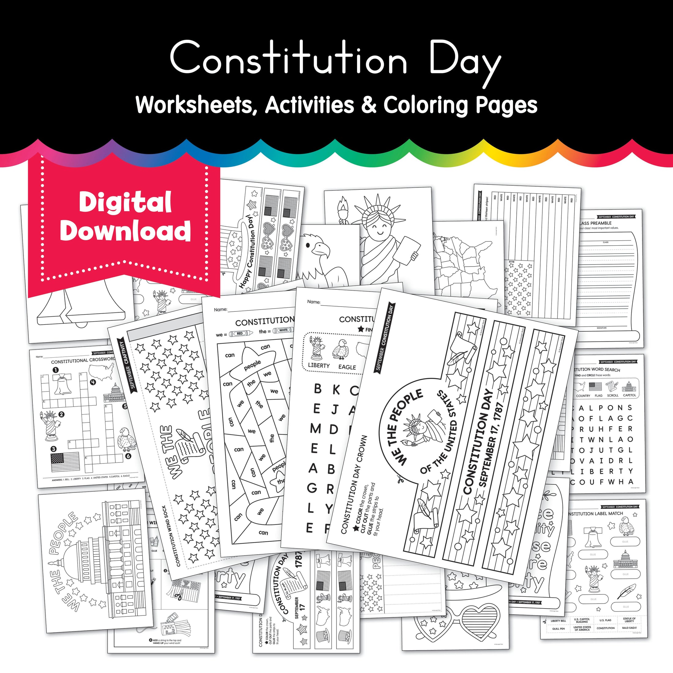 Constitution Day Worksheets, Activities, & Coloring Pages