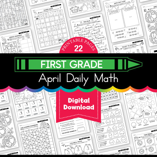 Printable First Grade April Daily Math