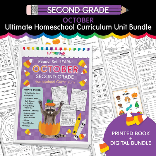 Ultimate Second Grade October Homeschool Curriculum Unit Bundle