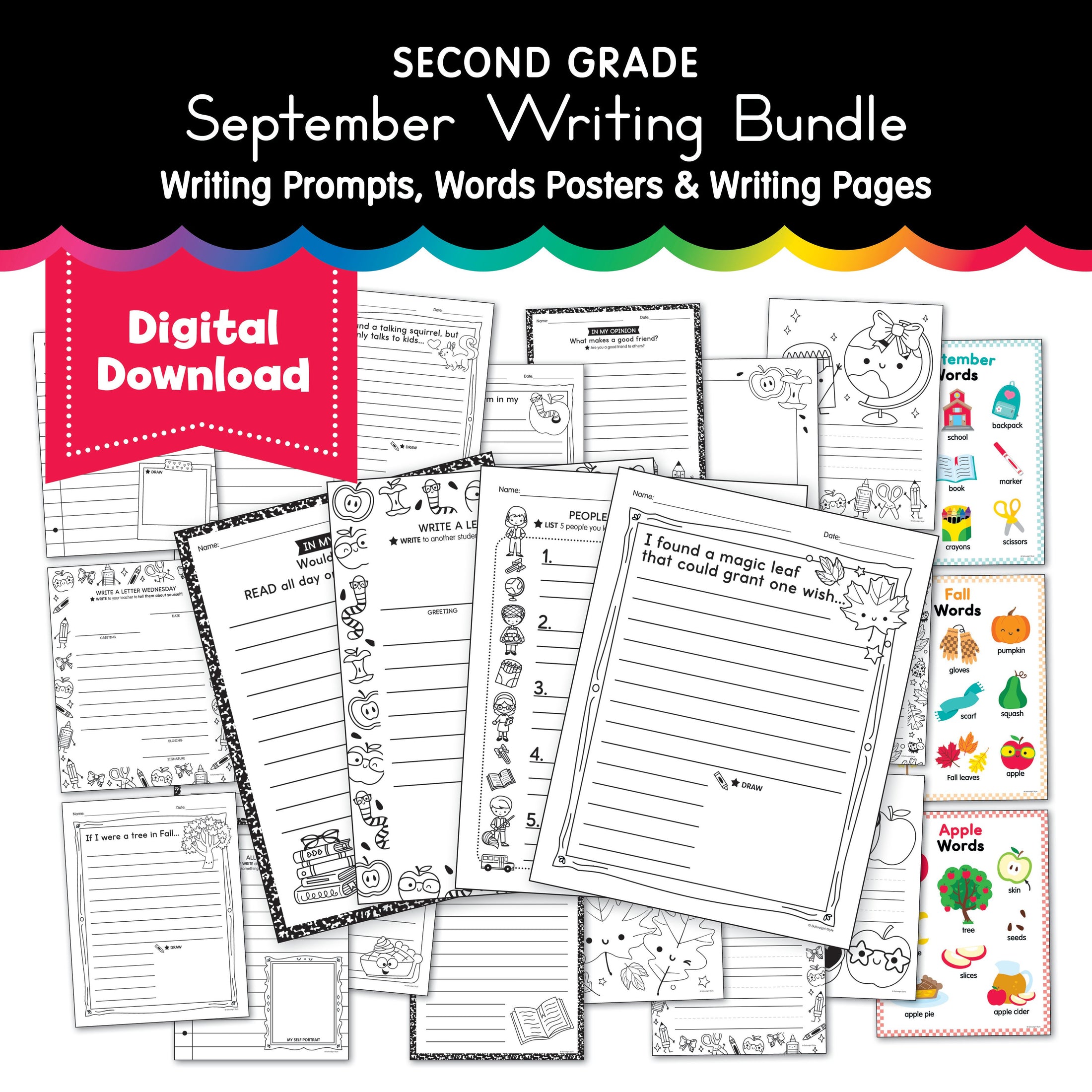 Second Grade September Writing Bundle