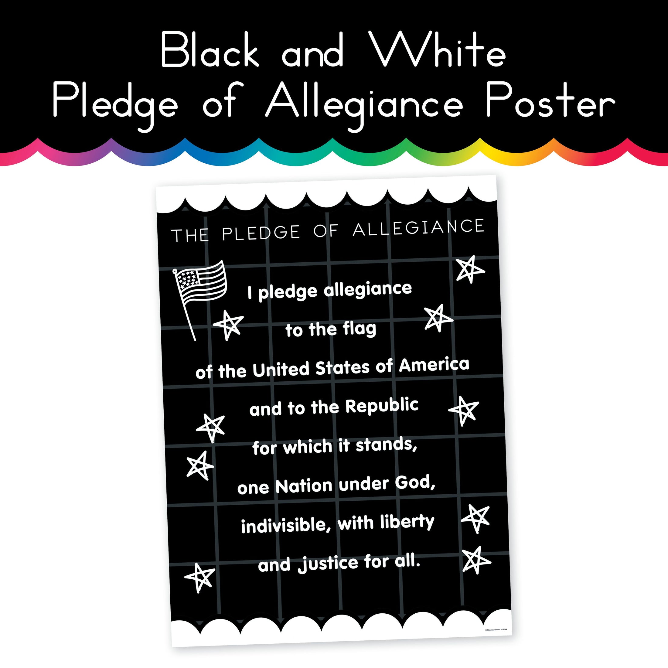 Black and White Pledge of Allegiance Poster