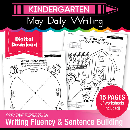 Printable Kindergarten May Daily Writing