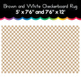 Load image into Gallery viewer, Brown and White Checkerboard Area Rug
