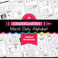 Load image into Gallery viewer, Printable Kindergarten March Daily Alphabet (Y, Z, & Full Alphabet Review)
