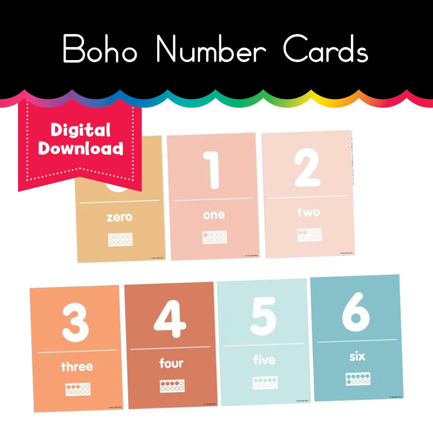Boho Number Cards | Printable Resource - Playground Press
