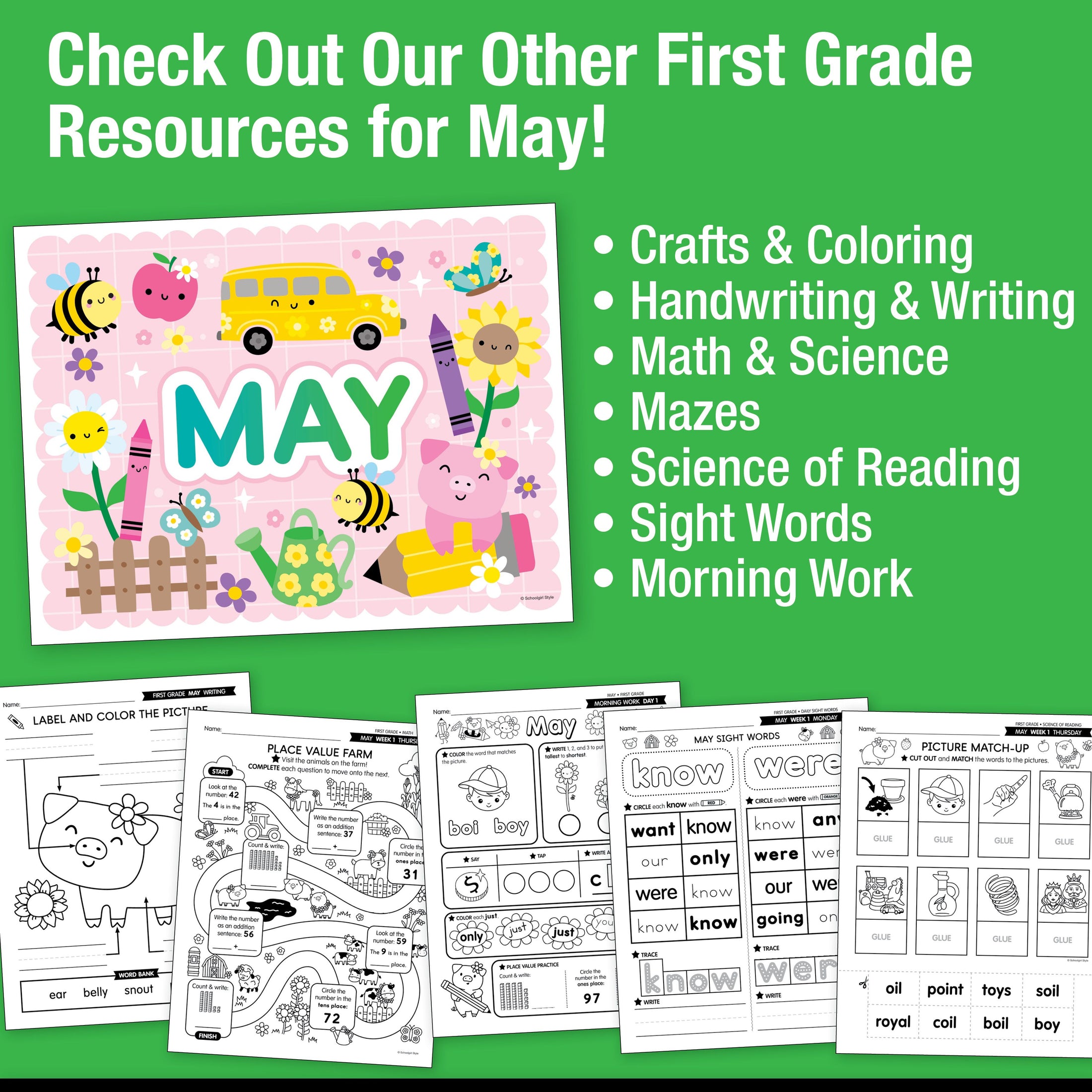 Printable First Grade May Daily Reading